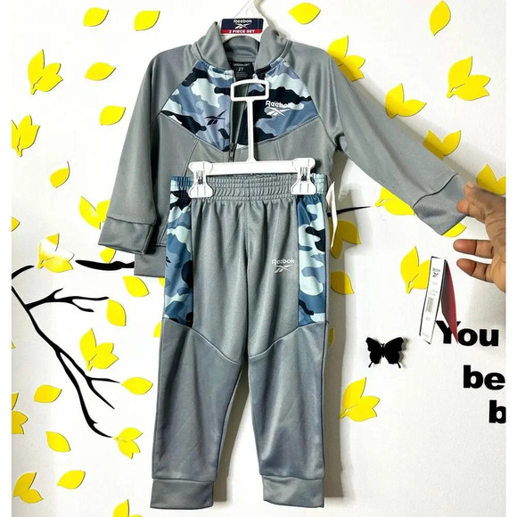 Reebok NWT Boys 2‎ Piece Grey Full Zip Track Jacket & Jogger Pants Set Size 2T - Picture 13 of 13